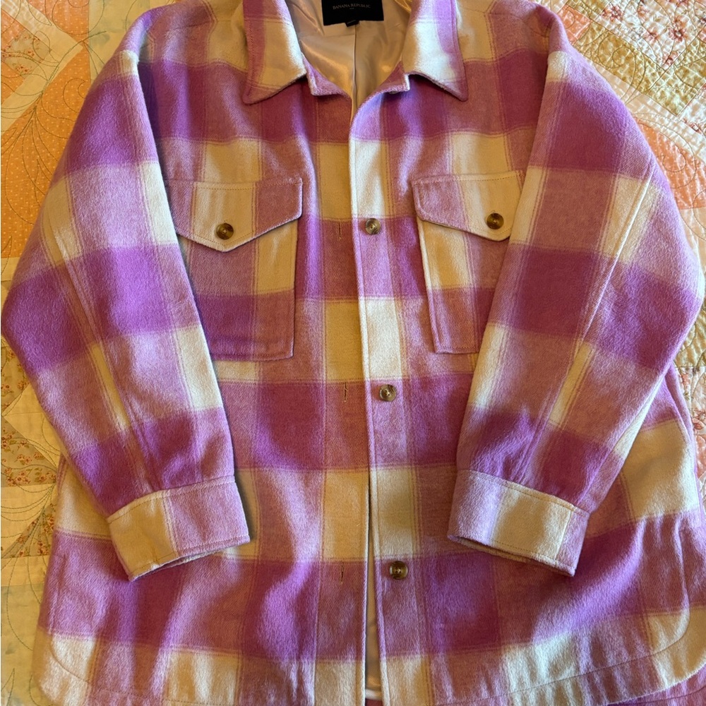 Banana republic lined jacket coat Purple large women’s shacket